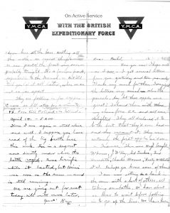 1917 letter from Ray to Rachel
