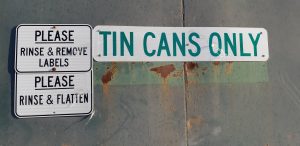 Recycing bin for tin