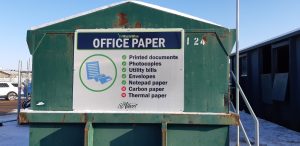 Office paper recycling bin