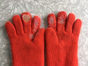 Photo of mended mitts