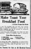 Advertisement "Make Toast Your Breakfast Food"