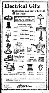 Electrical gifts for Christmas 1920