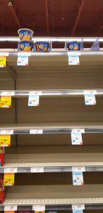Empty shelves at Safeway march 2020