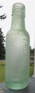 Thorpe's Bottle with visible etching in glasss