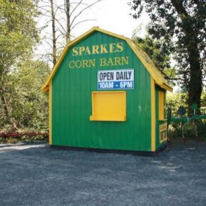 Sparke's yellow and green corn barn