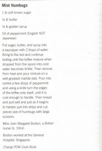 Recipe - Mint humbugs Changi Prisoner of War Cookbook