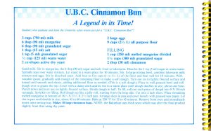 UBC CInnamon Bun recipe from Favourite Recipes from the UBC Bakeshop