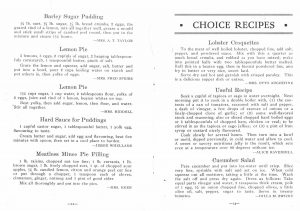 Choice Recipes - from Kaslo WI Cookbook 1916