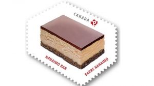 Canadian stamp featuring a Nanaimo bar