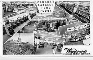 Woodward's Food Floors postcard 1953