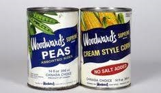 Woodward's brand name peas and corn