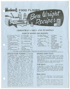 Bea Wright's recipe flyer 