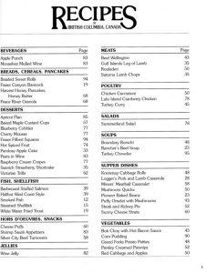 Table of Contents - BC Recipes